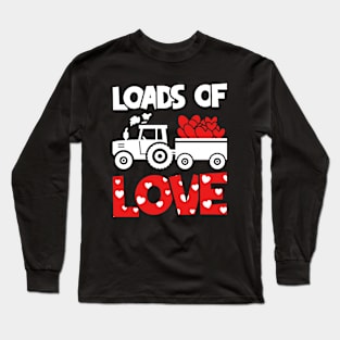 Loads of Love Tractor And Truck Lovers, For Cute Toddler Boys, Valentines Day  Toddler Boys Long Sleeve T-Shirt